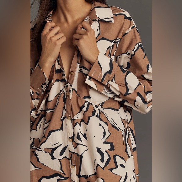 Anthropologie Maeve The Soren Long-Sleeve Midi Shirt Dress - Picture 4 of 7